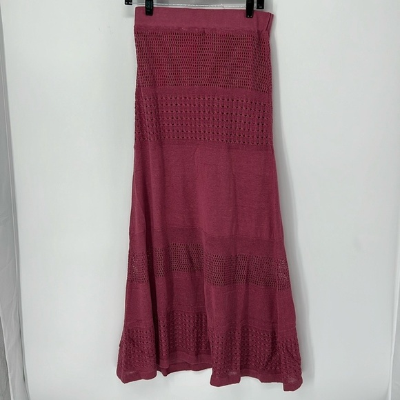 Not Shy cashmere NWT linen knit maxi skirt Womens large - Picture 5 of 8